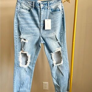 NWT Cello Light Blue Distressed Ankle Jeans